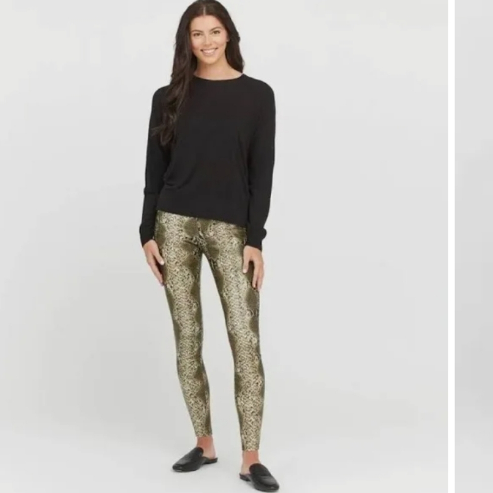 ASSETS by Spanx Snakeskin All Over Faux Leather Shaping Leggings